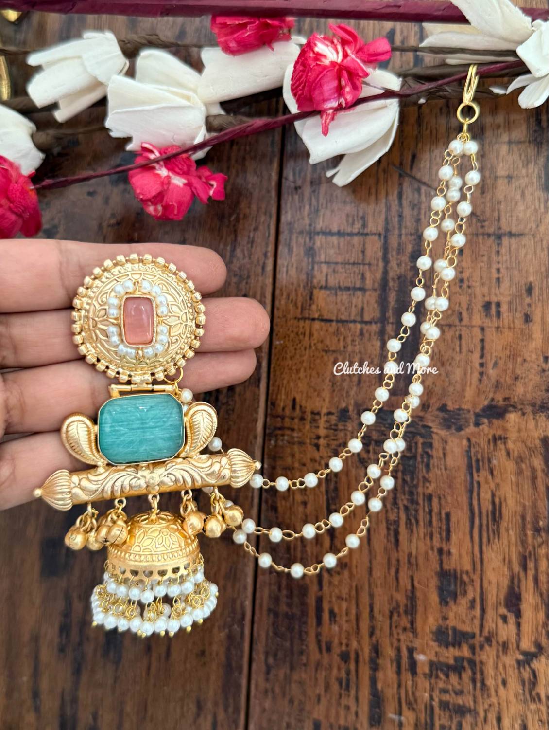 Ruhani Earrings Mint Green Pink