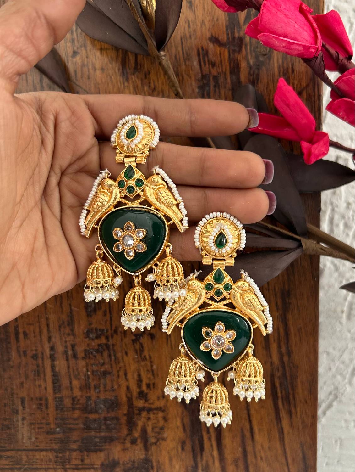 Zeenat Jhumkas Green