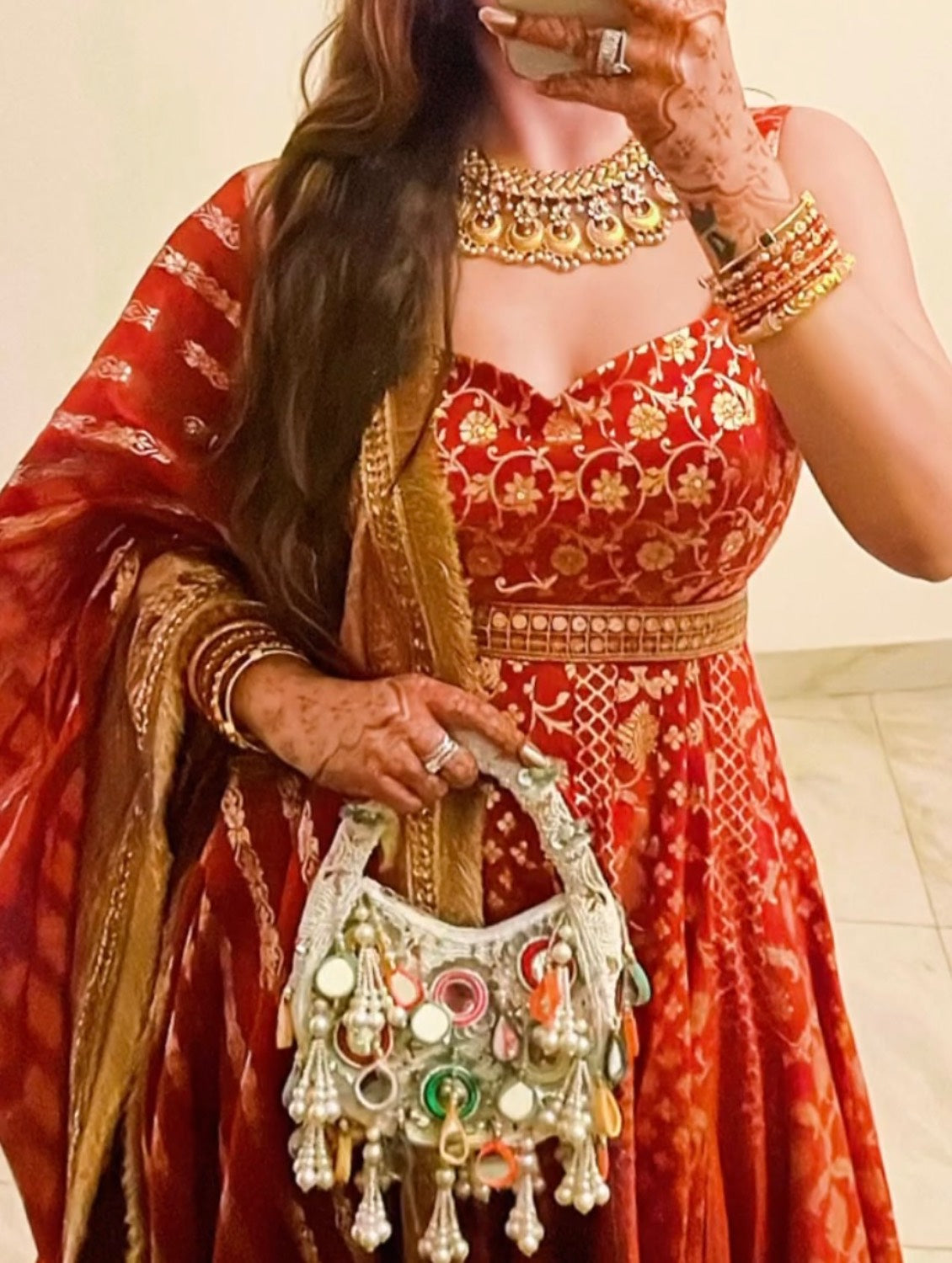 Chandni Mirror Bag White