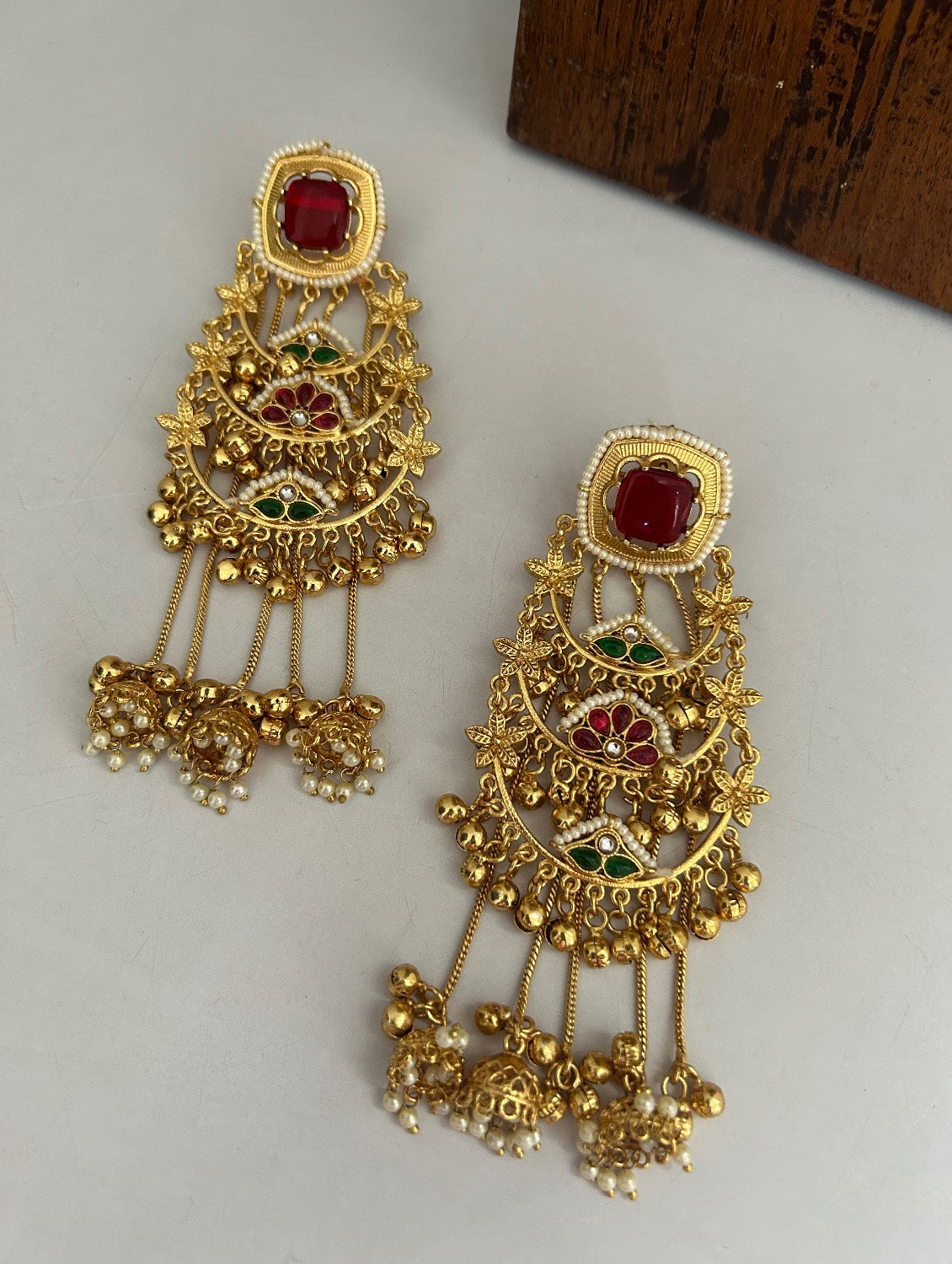 Palak Multicolored Chandbali jhumka
