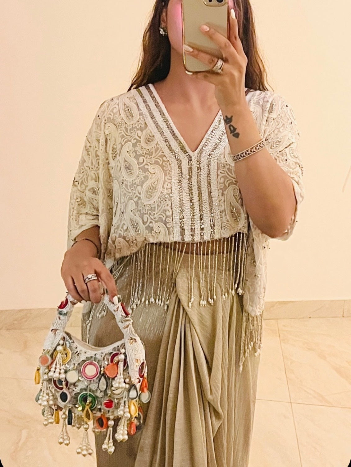 Chandni Mirror Bag White