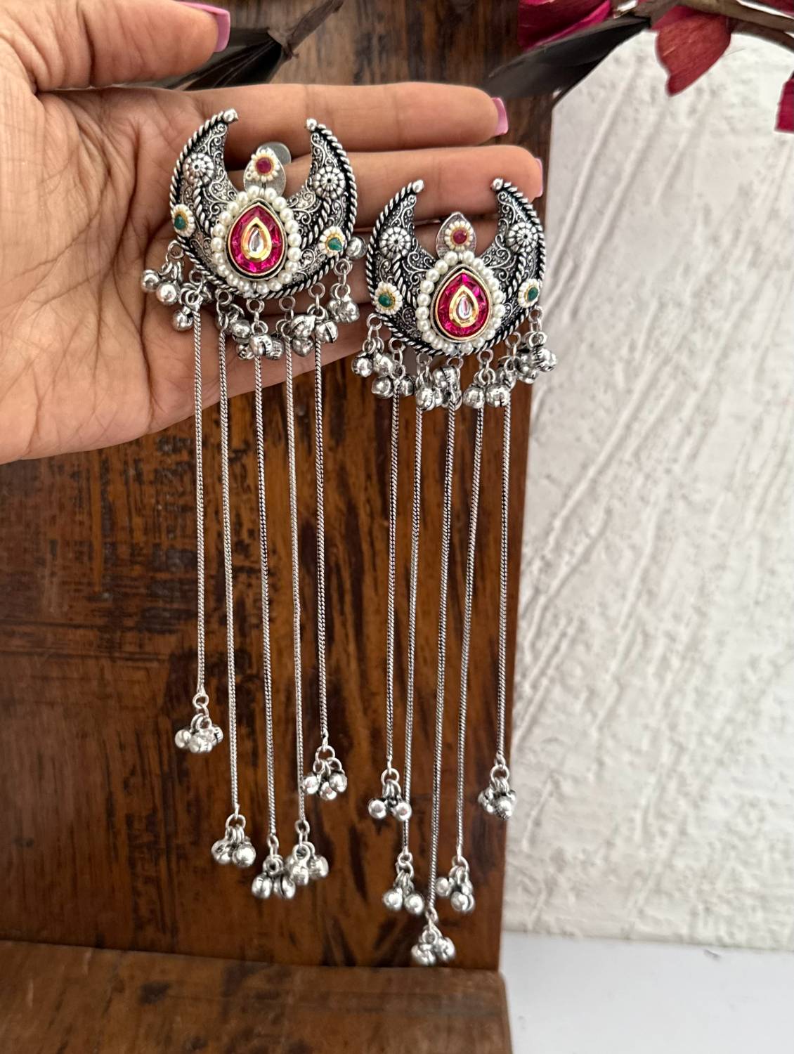 Rang-e-Chand Earrings Silver