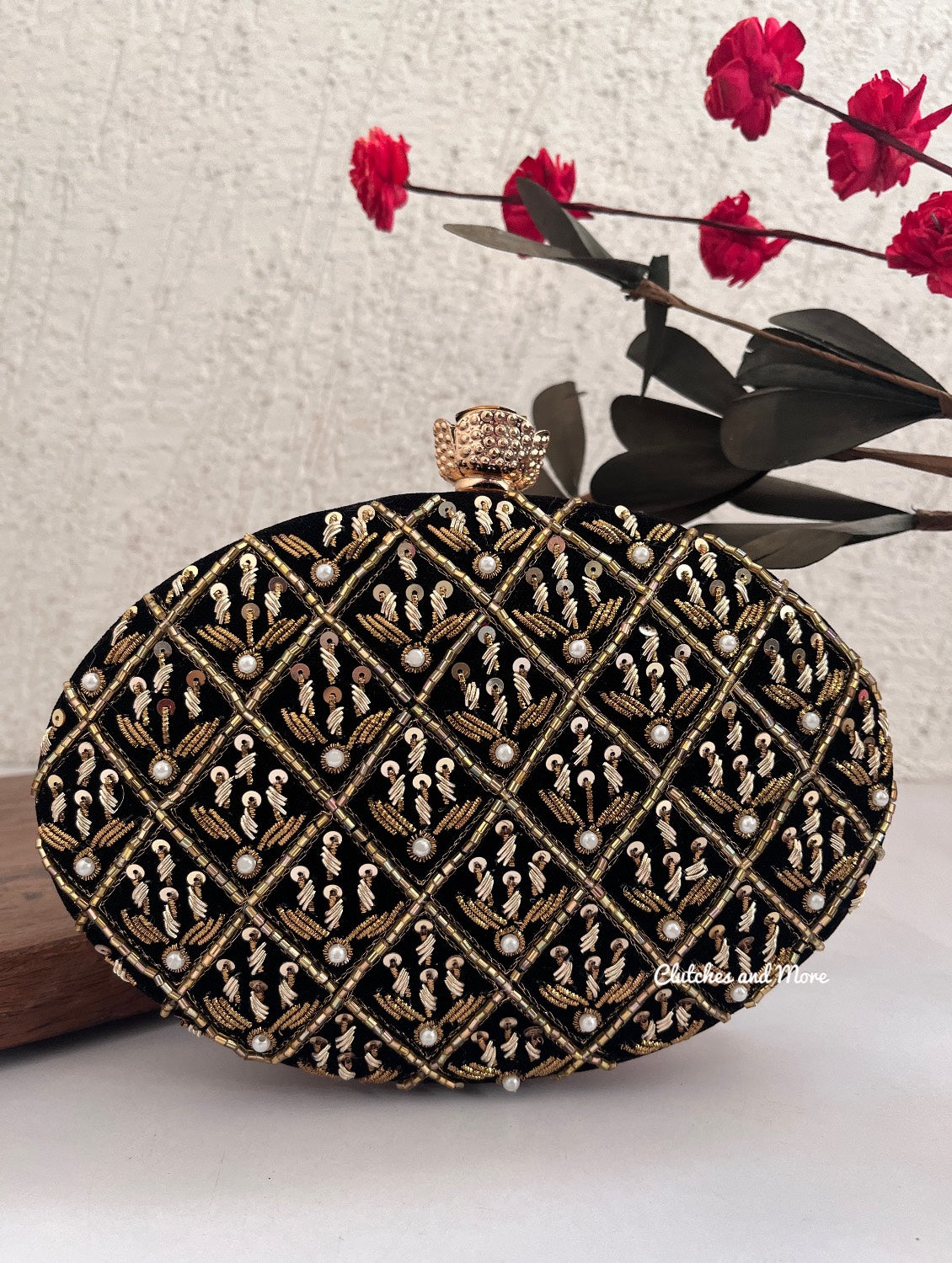Ananya Big Capsule Clutch Black