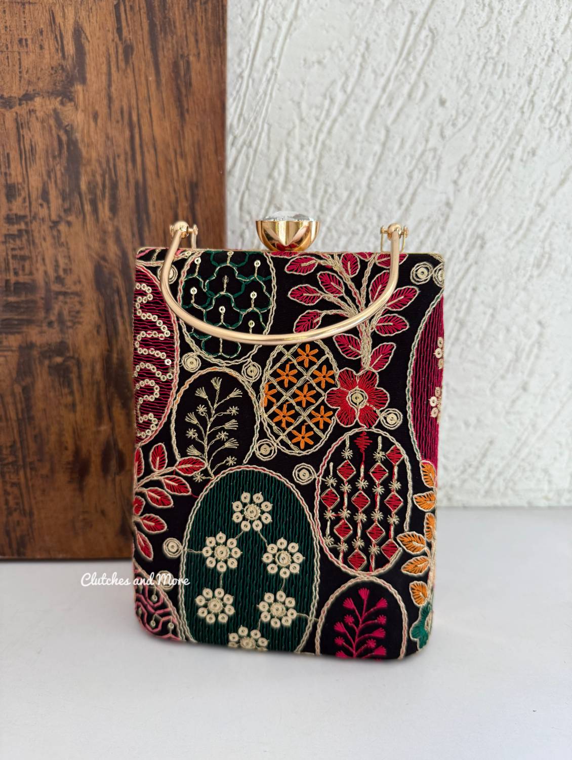 Ibadat Lakhnawi Chikankari Bag Black