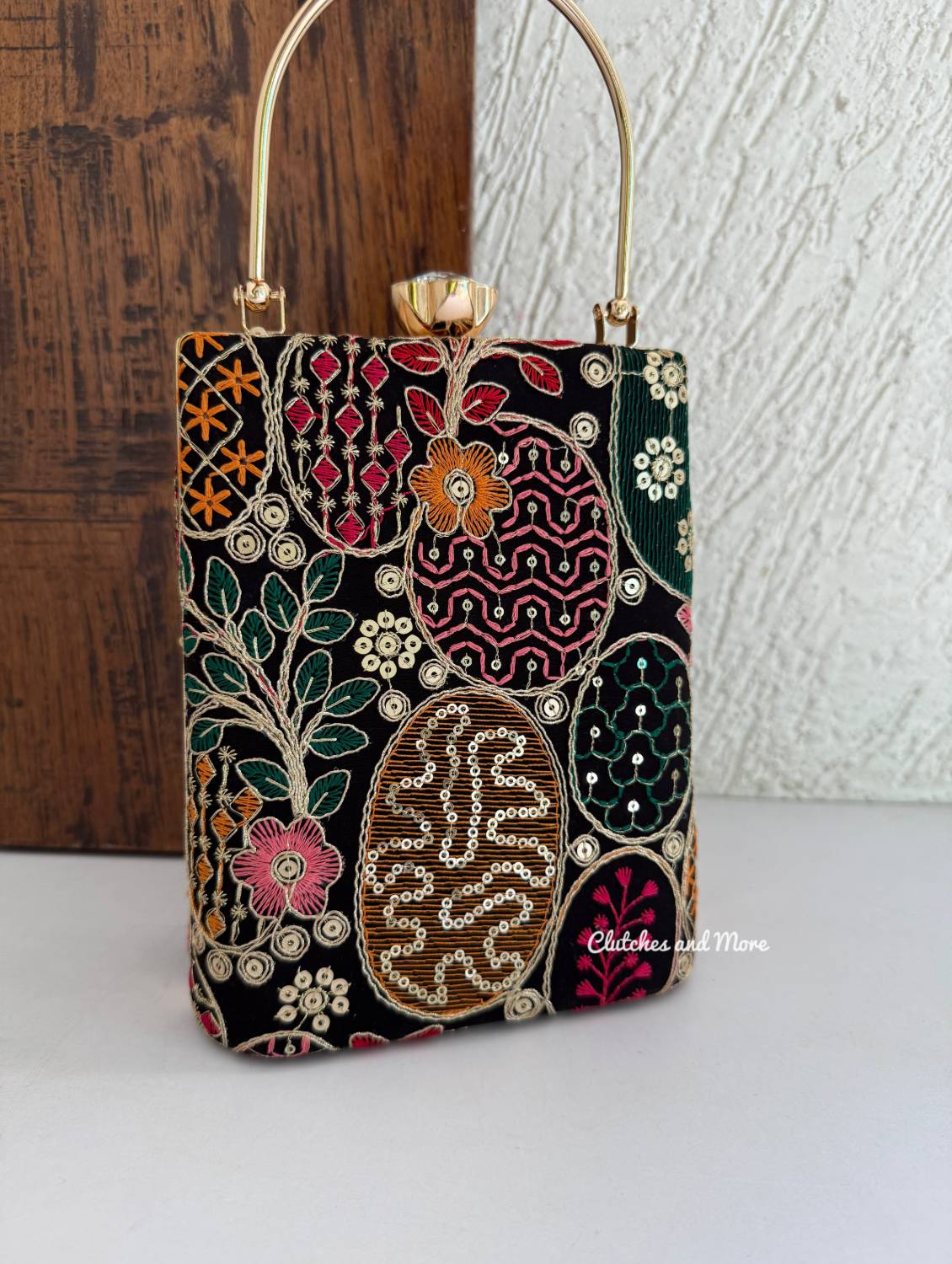 Ibadat Lakhnawi Chikankari Bag Black