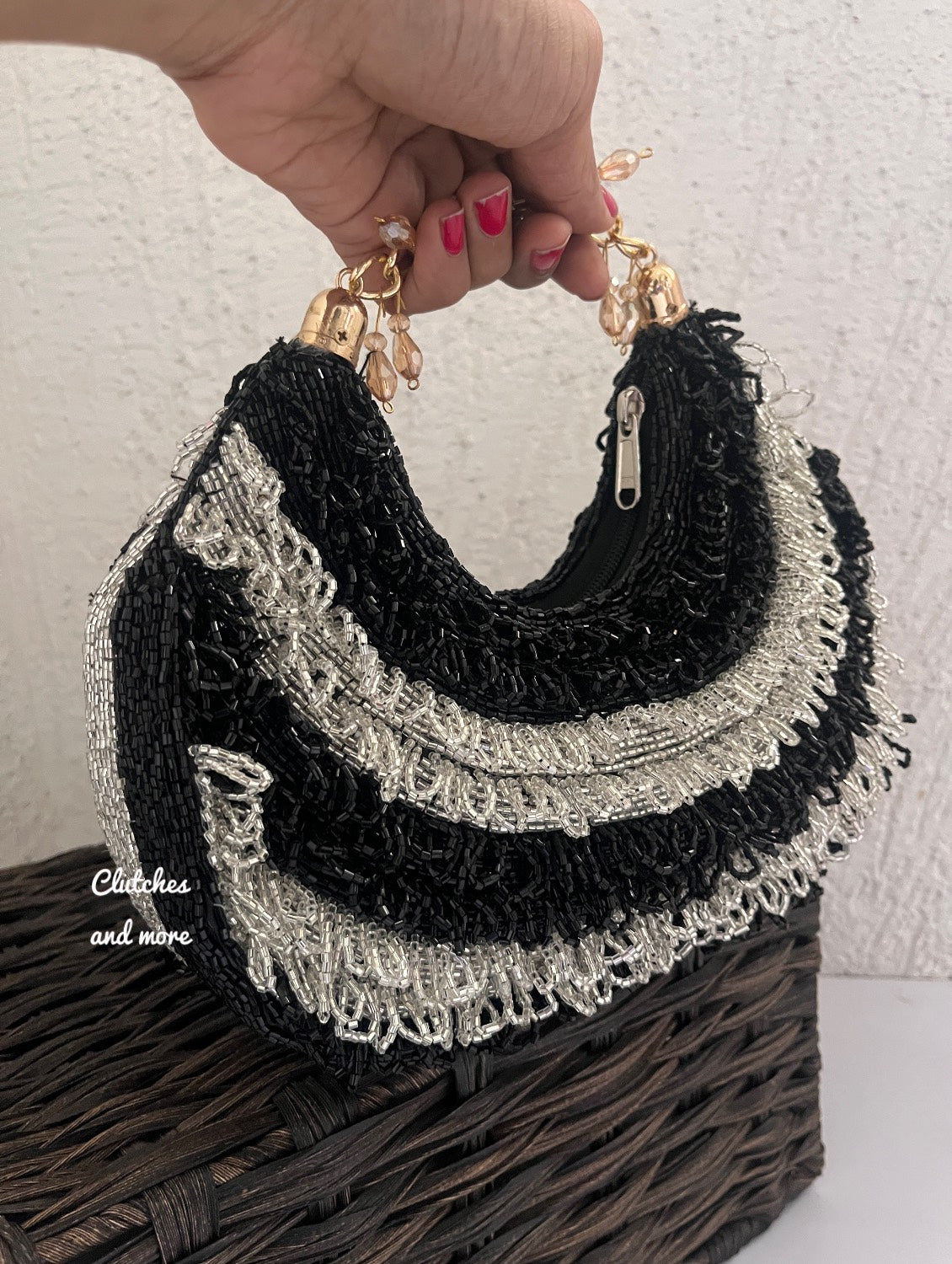 Tamanna Moon Bag Black Silver