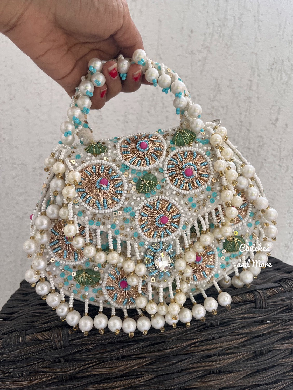 Boho Pearl Flap Bag