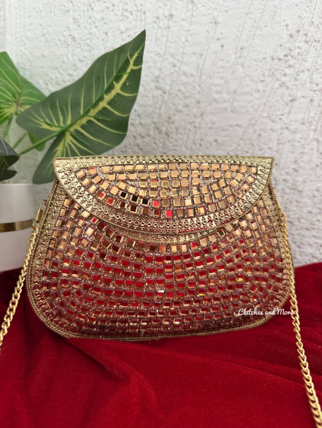 Mirror Brass Clutch Gold