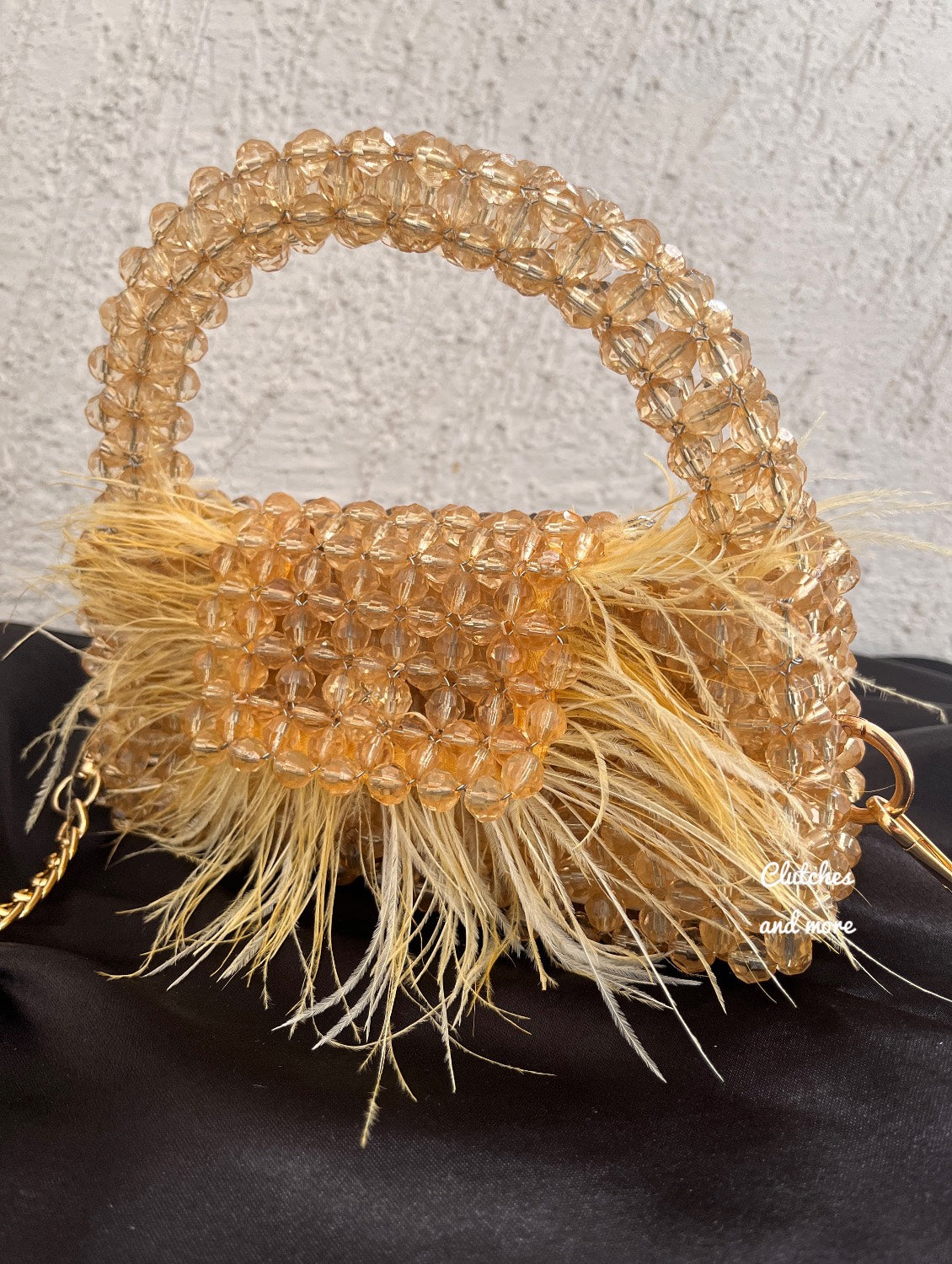 Feather Crystal Bag Gold