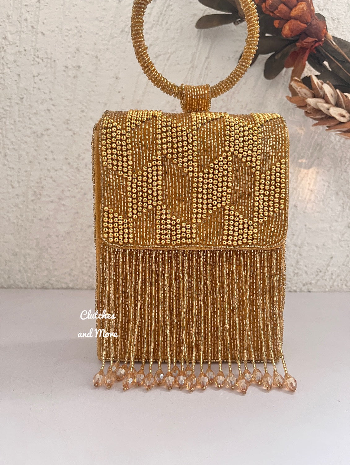 Anarkali Flap Clutch Gold