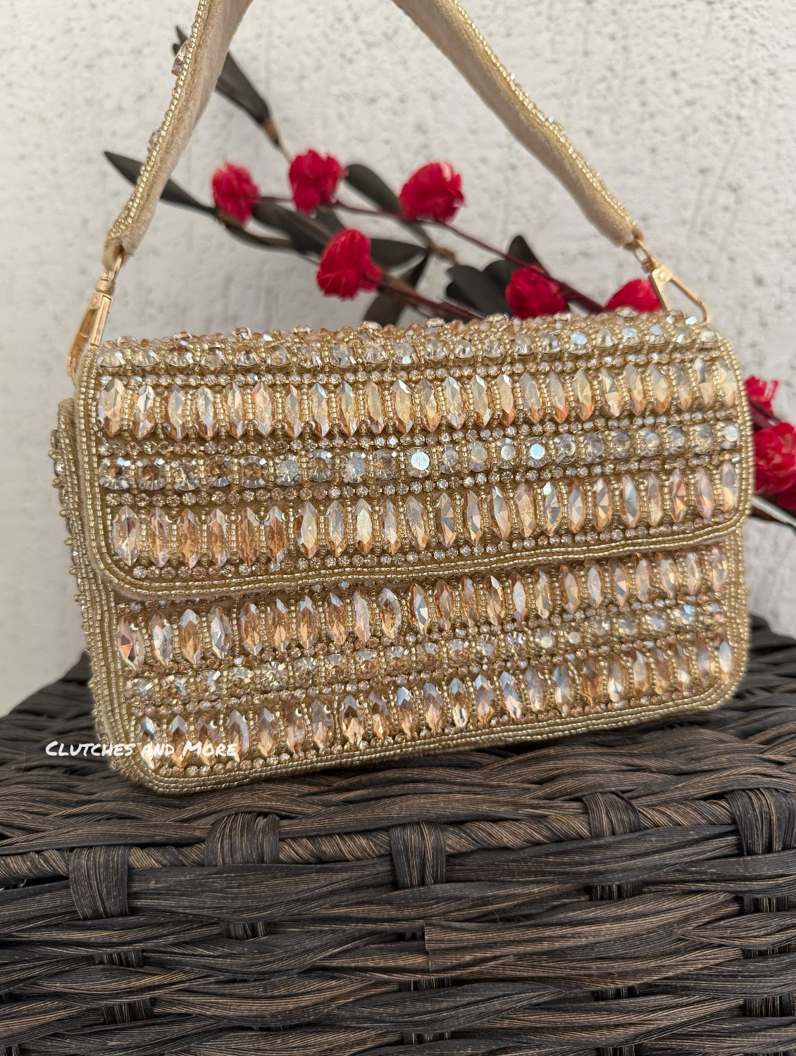 Gauhar Diamond Studded Bag Gold