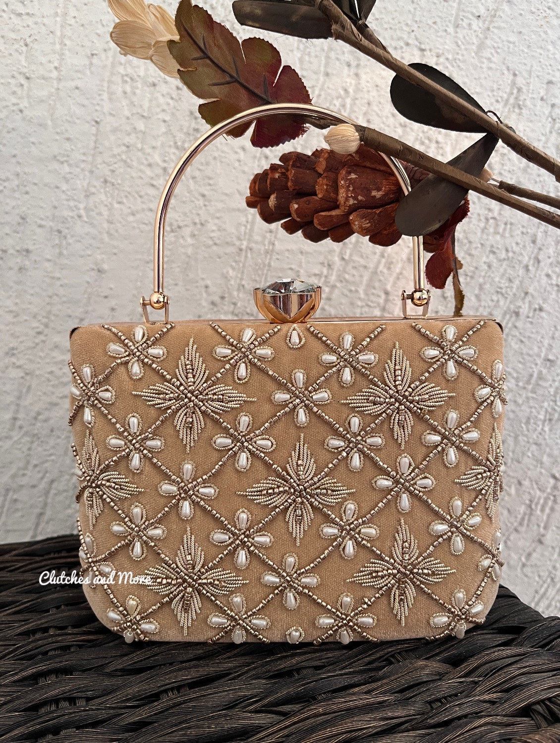 Gold Suitcase Clutch