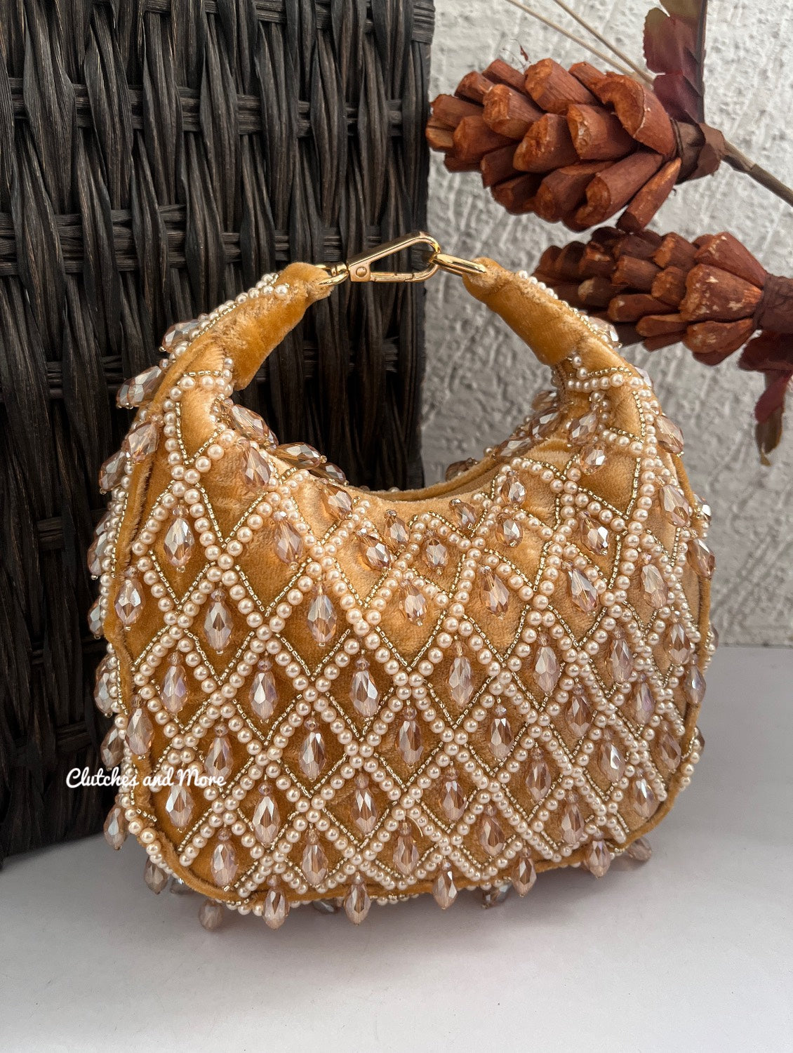 Mia Crystal Bag Gold