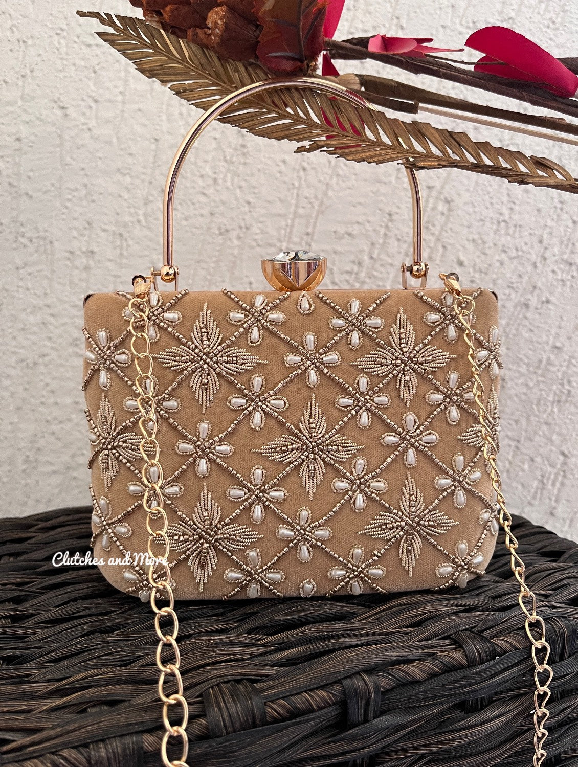 Gold Suitcase Clutch