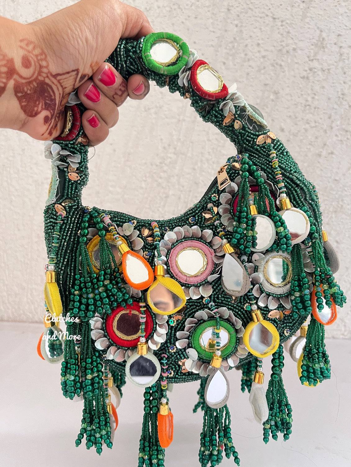 Chandni Mirror Bag Deep Green