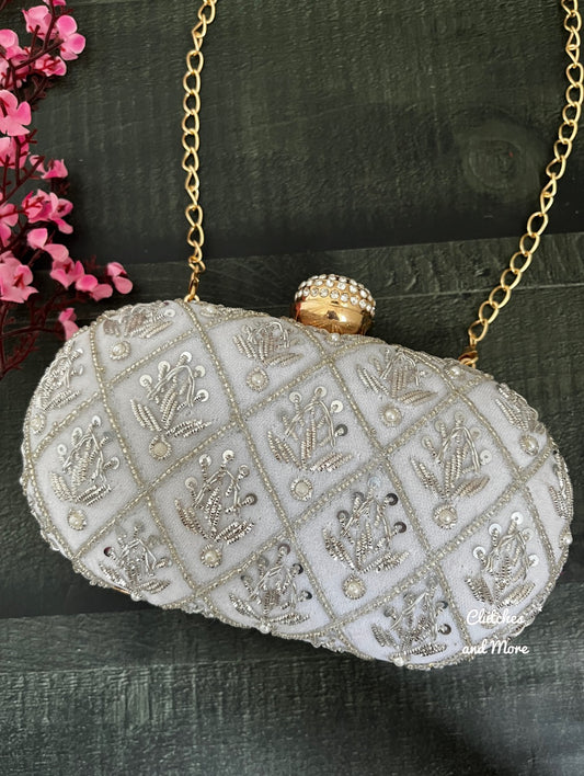 Ananya White Capsule Clutch