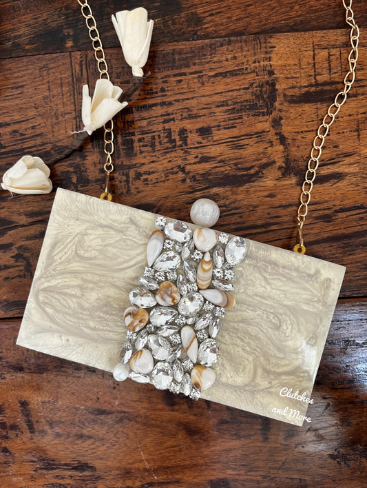 Luxe Resin Clutch Gold