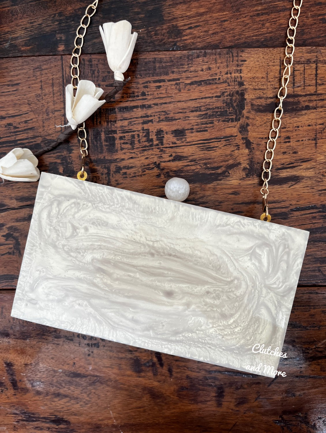 Luxe Resin Clutch Gold