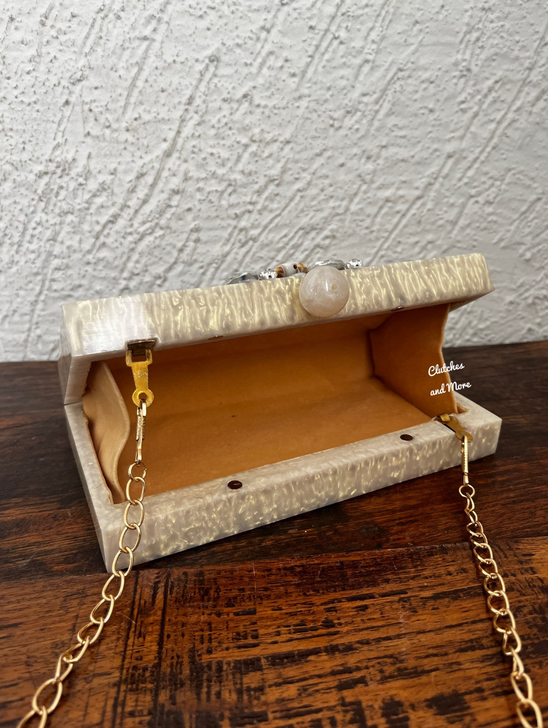 Luxe Resin Clutch Gold