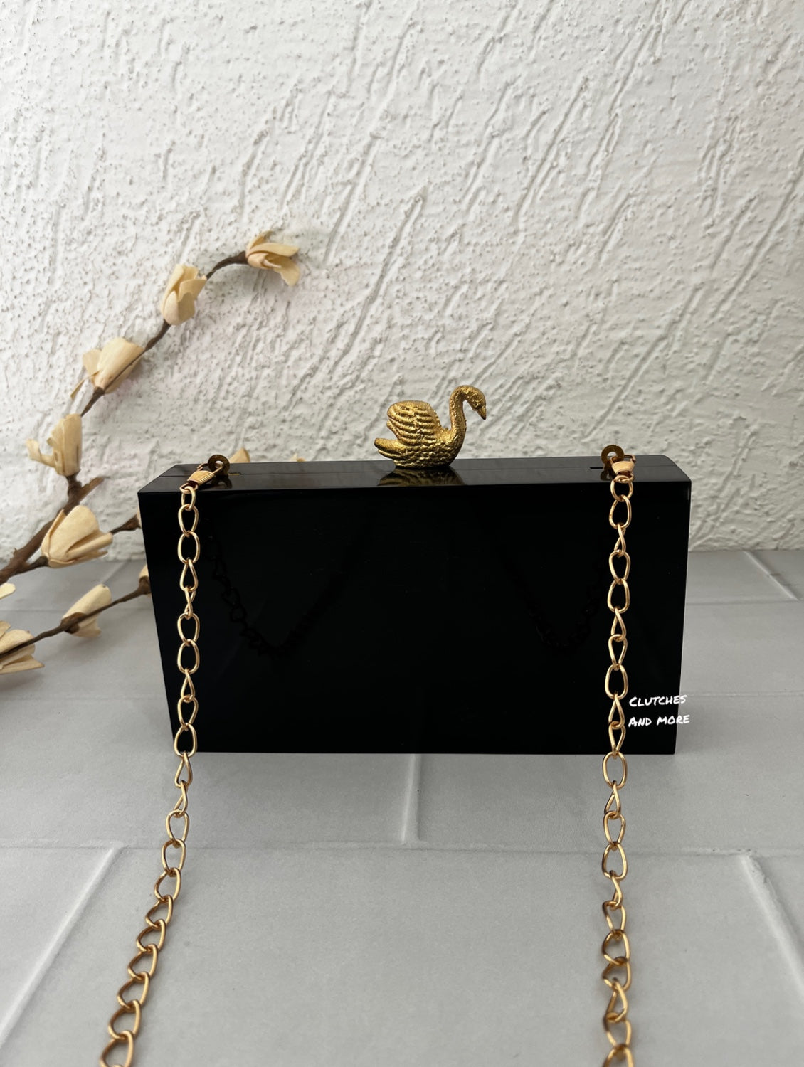 Luxe Black Resin Clutch