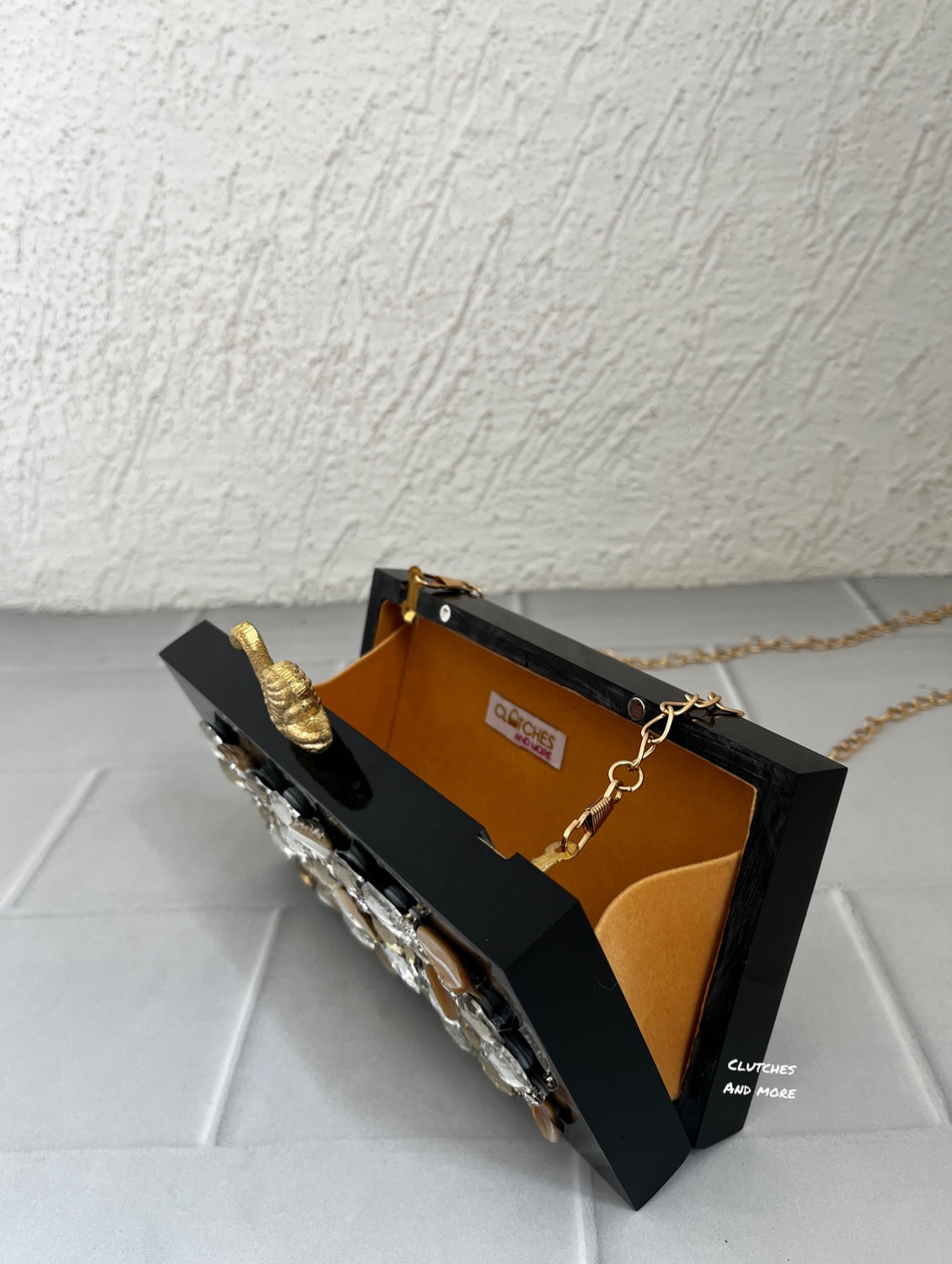 Luxe Black Resin Clutch