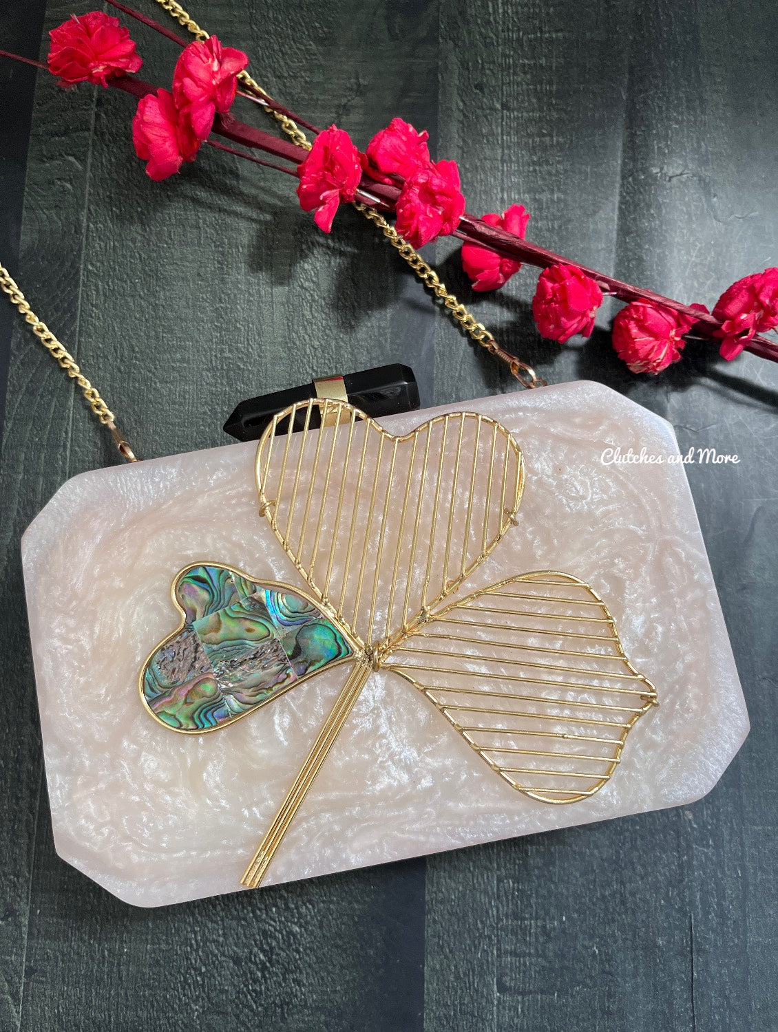 Olivia Resin Clutch White