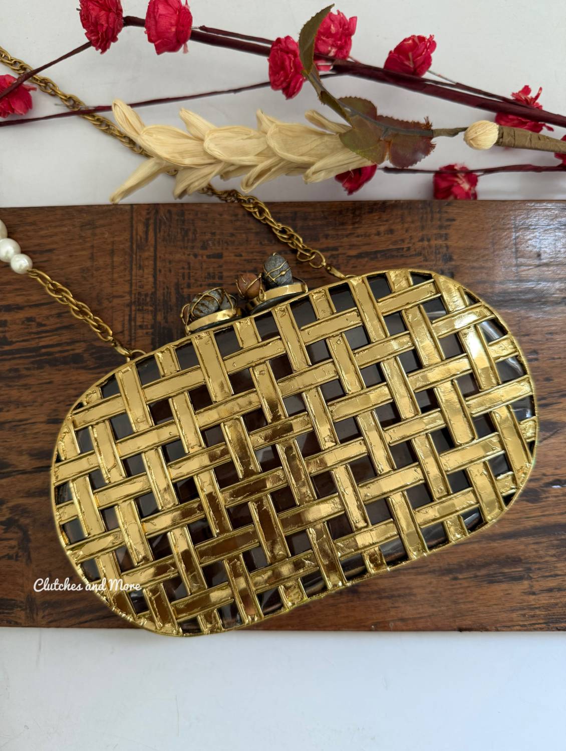 Criss Cross Capsule Mother of Pearl Luxury Clutch