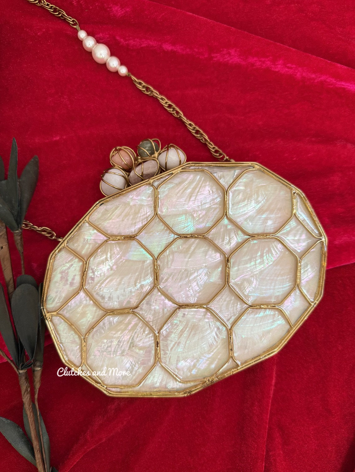 Lily Mother of pearl luxury clutch
