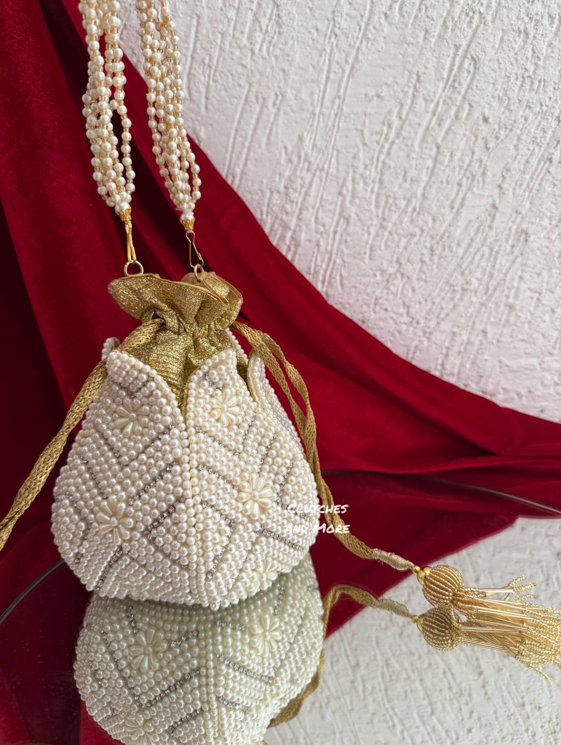 Floral Pearl Lotus Potli