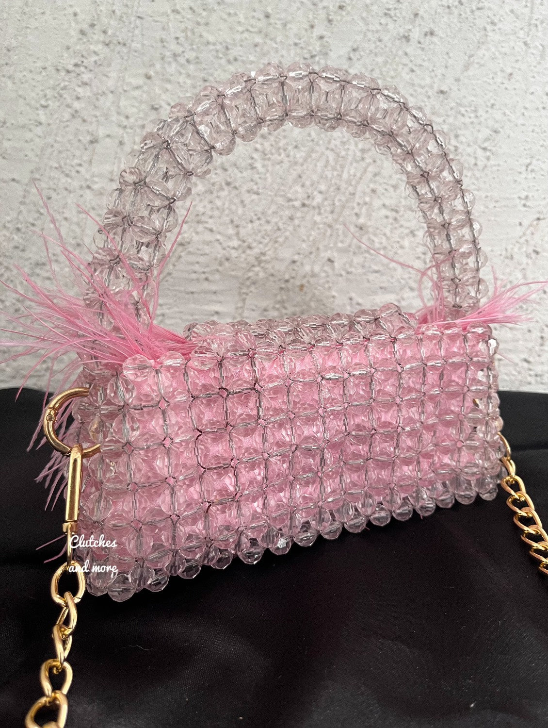 Feather Crystal Bag Pink