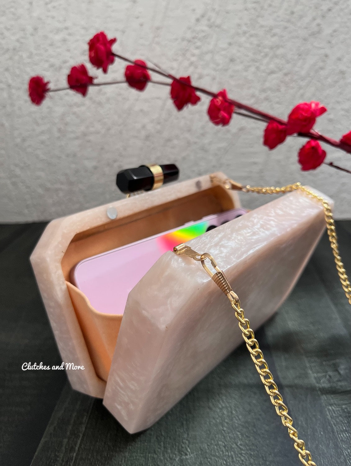 Olivia Resin Clutch White