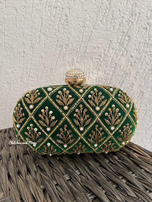 Ananya Green Capsule clutch