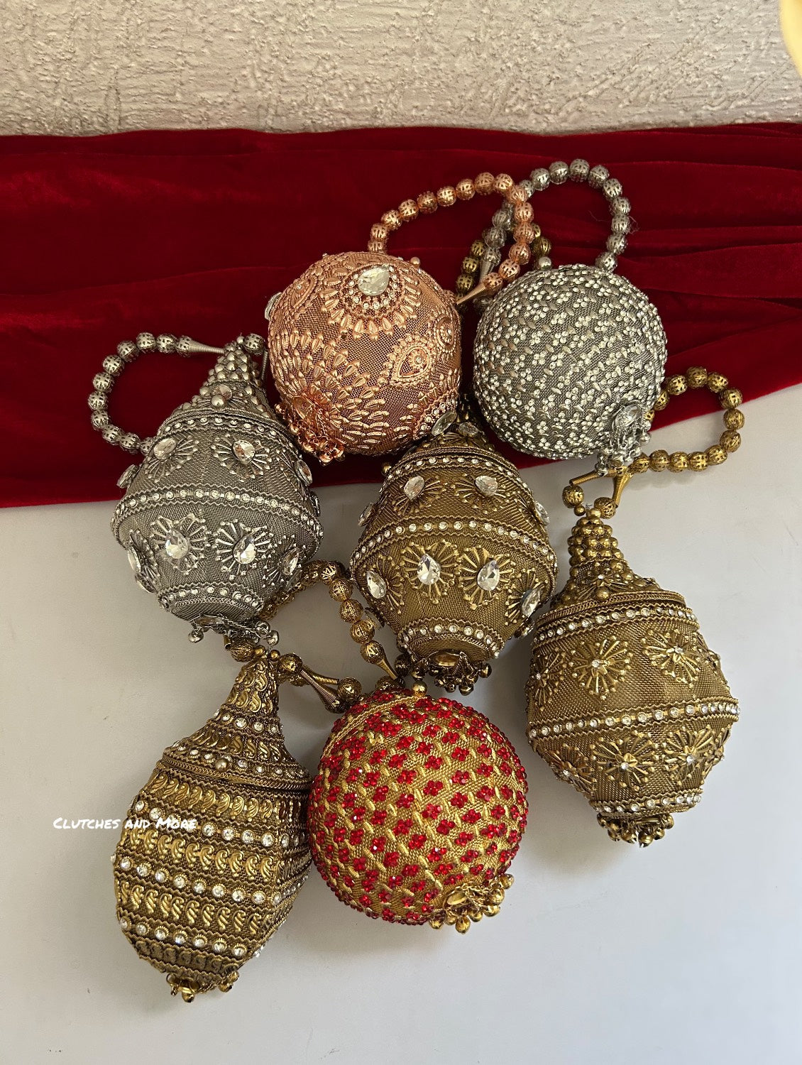 Mini Metal Potli Bag Dark Gold