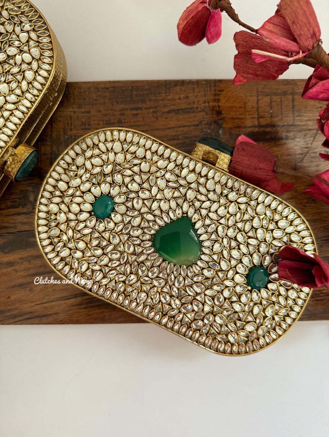 Aadya Kundan Mother of pearl luxury clutch