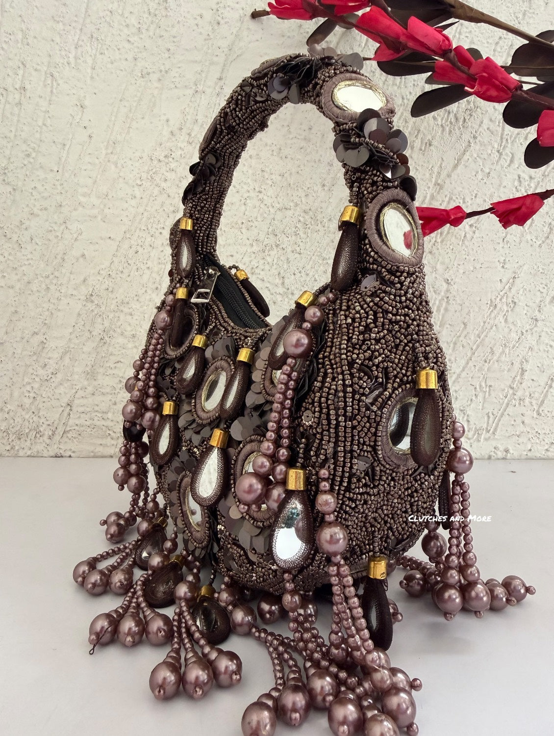 Chandni Brown Mirror Bag