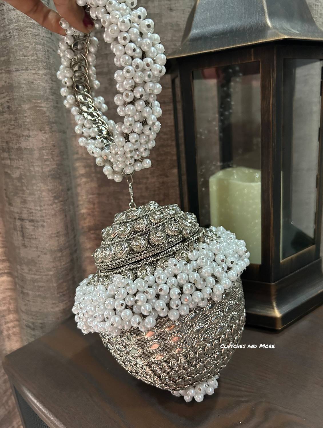 Pearl Metal Potli Bag Silver