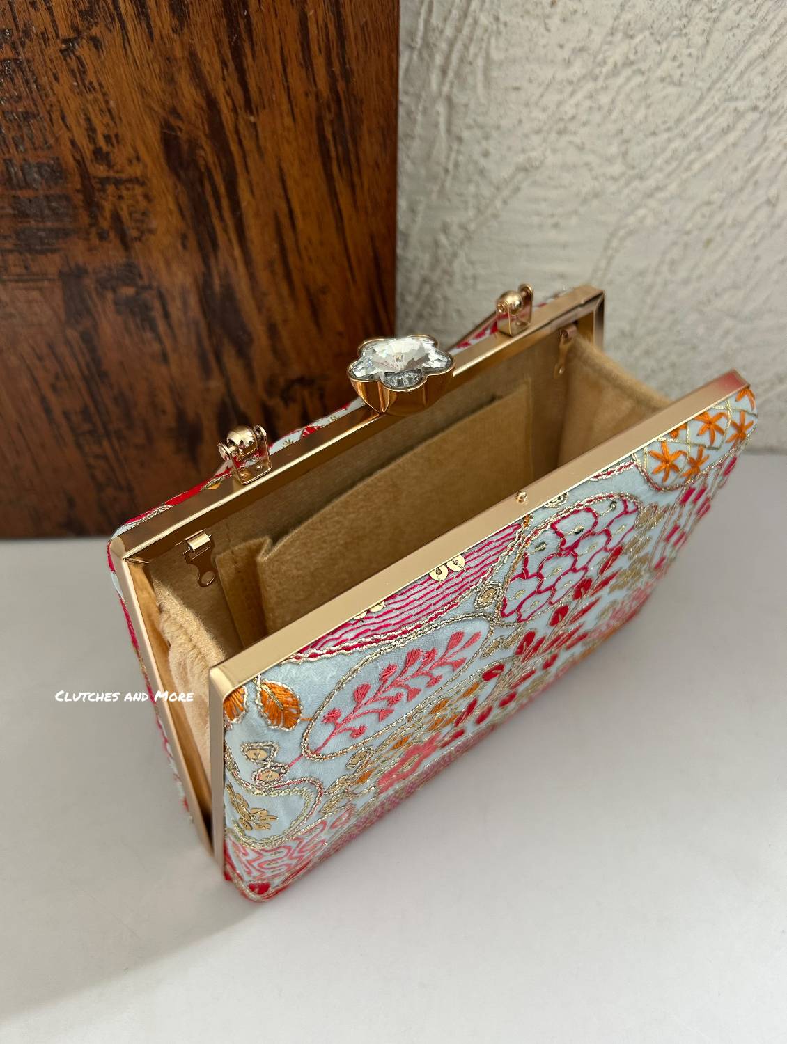 Lakhnawi Chikankari Bag Light Blue