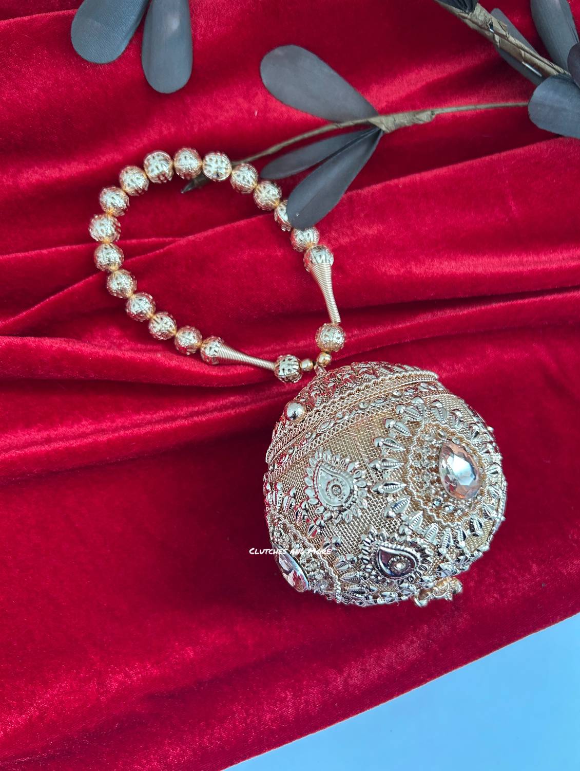 Mini Metal Potli Bag Rose Gold