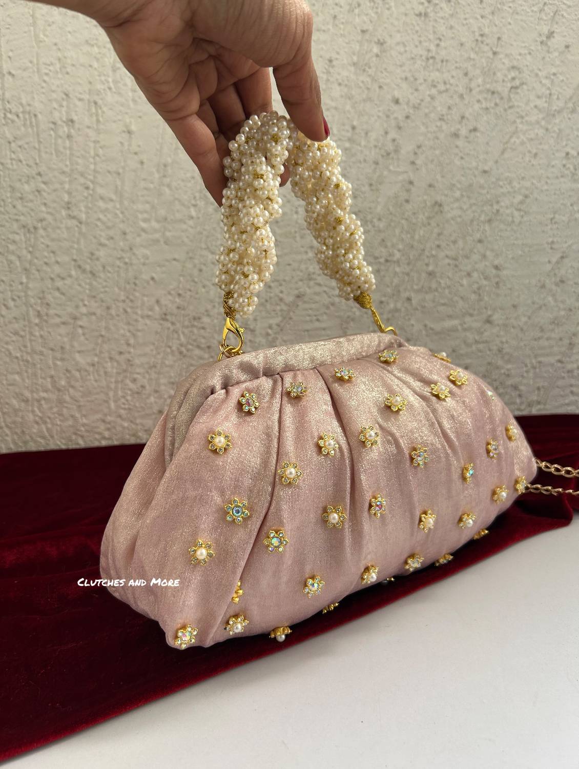 Kundan Batua Bag Pink