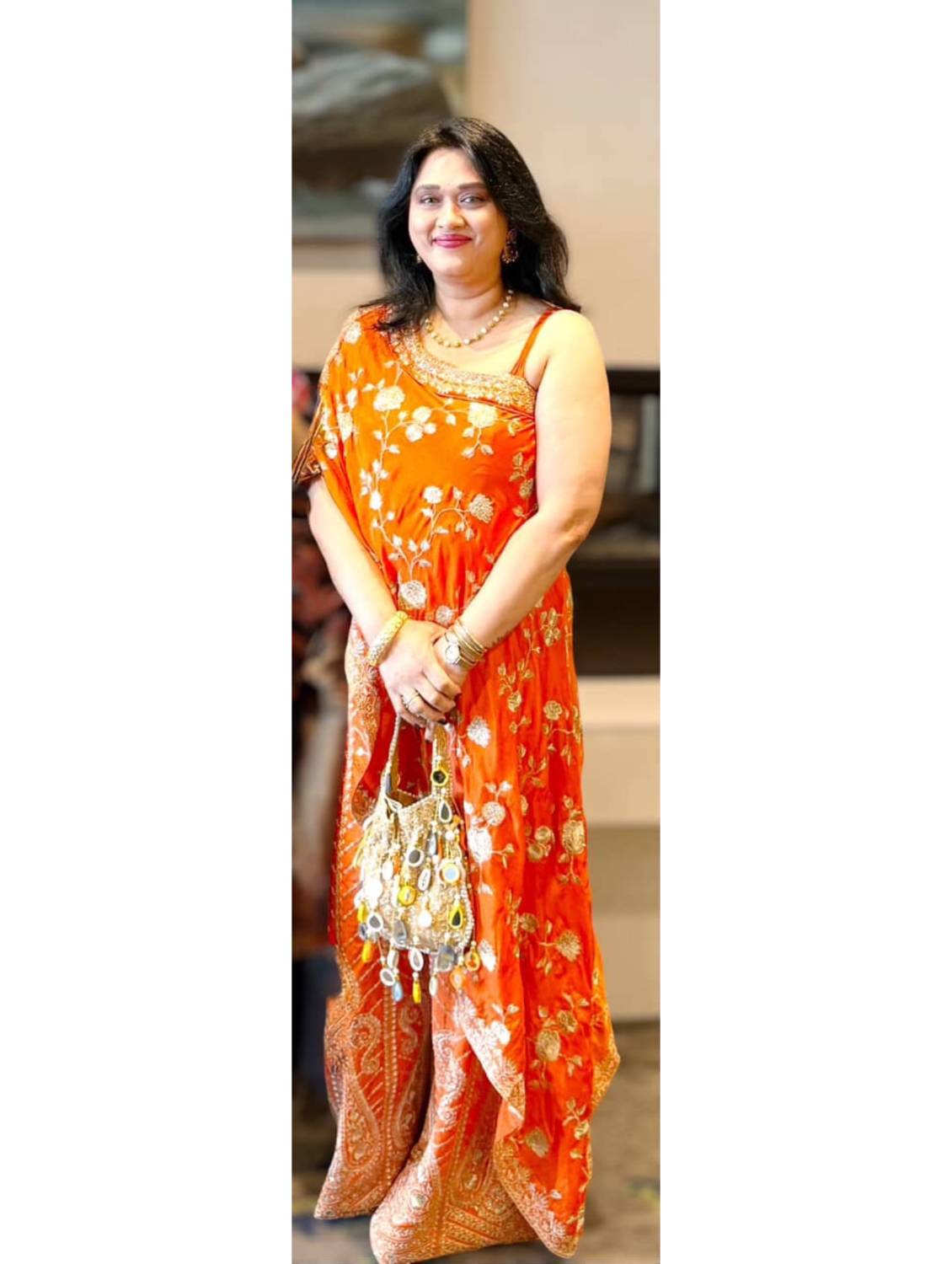 Manya Mirror Tassel Potli Multicoloured (Gold base)