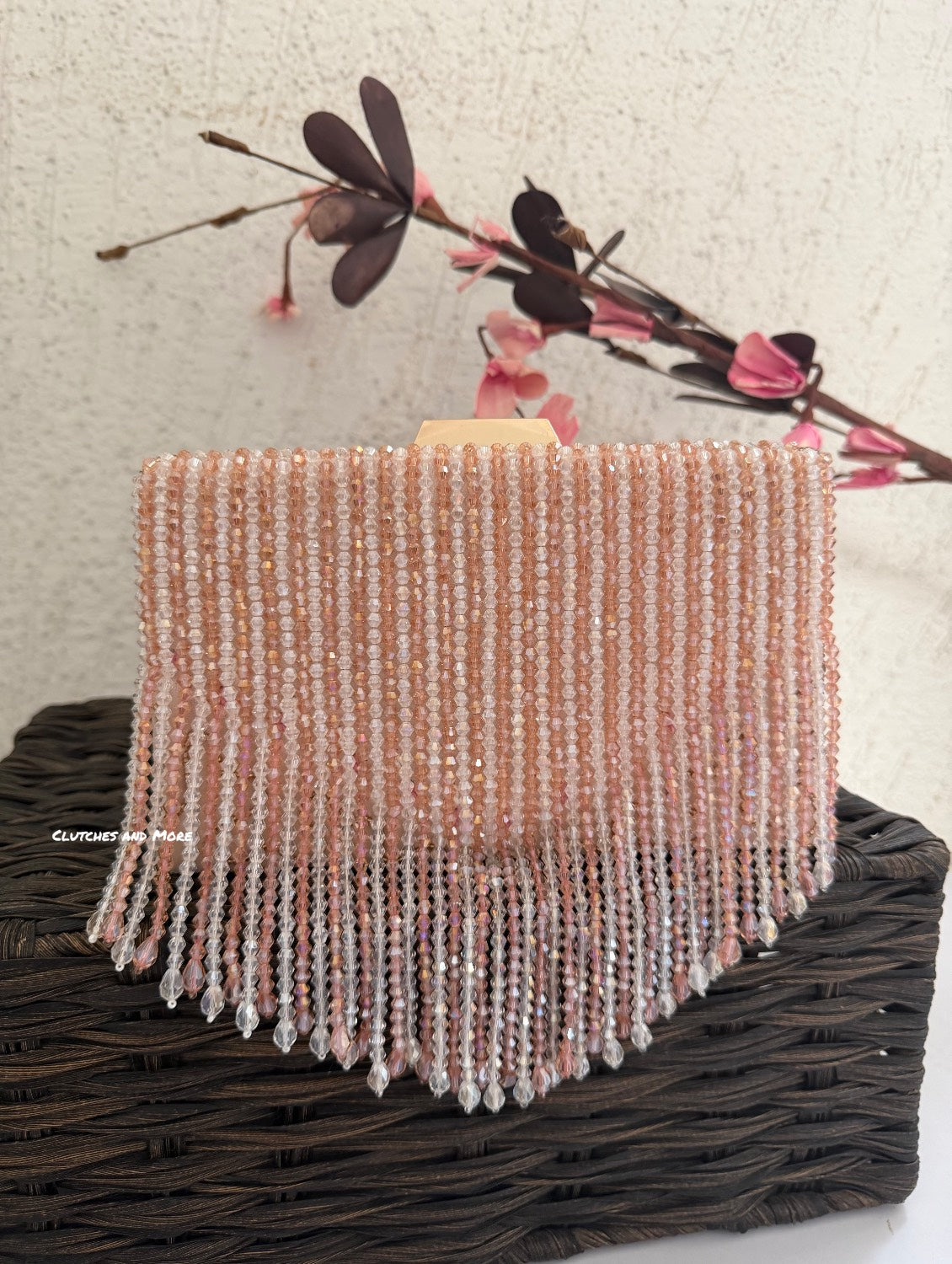 Rose Gold- White Crystal Bag