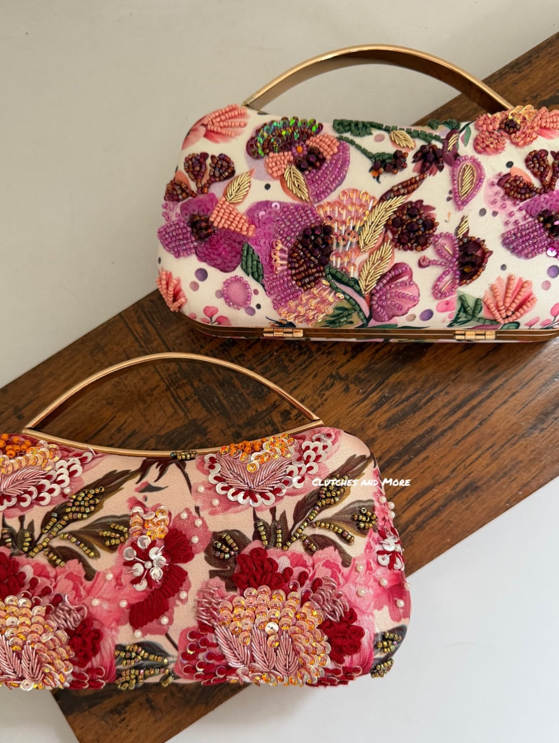 Poppy Floral Capsule Clutch Pink Multicoloured