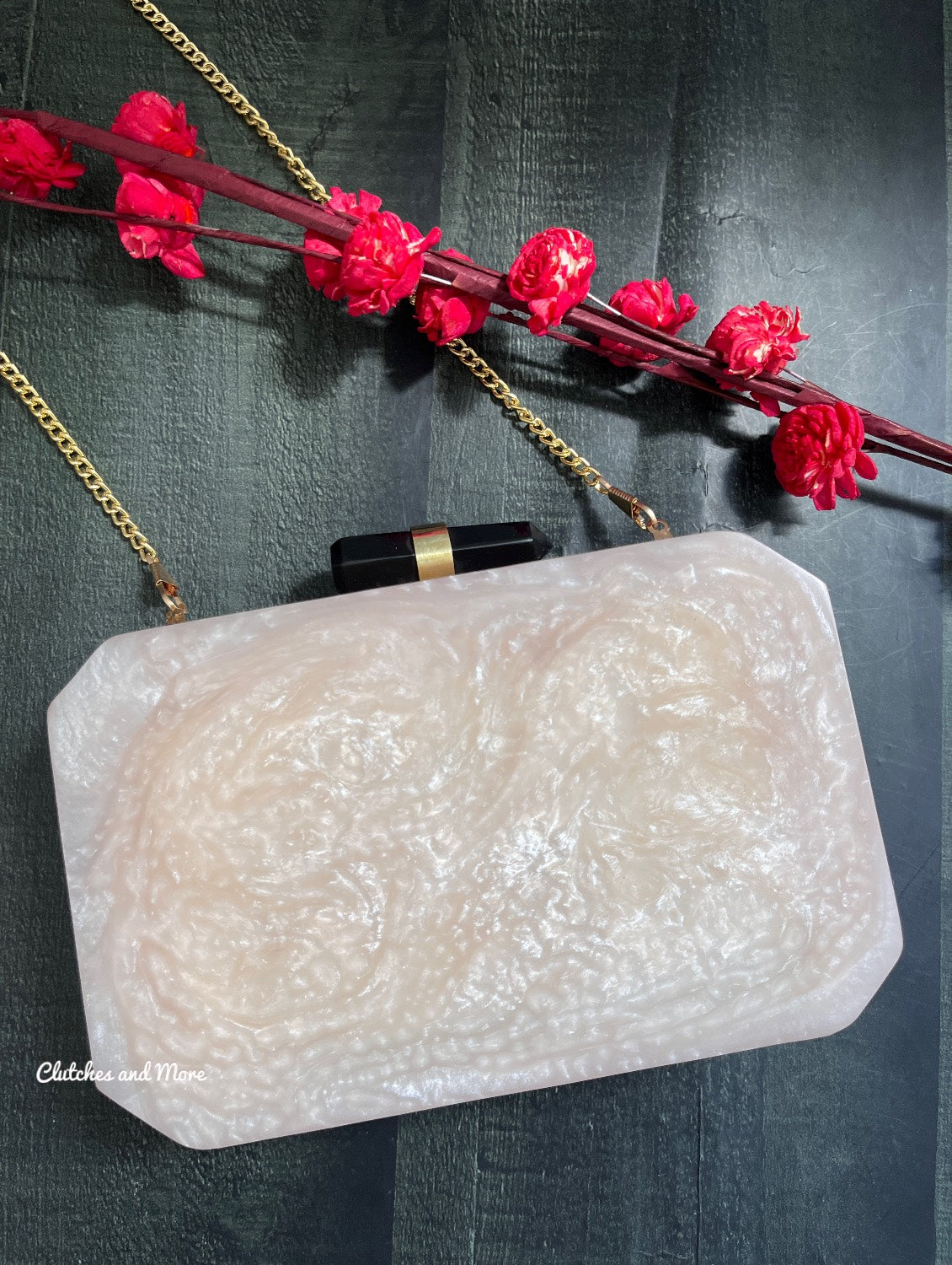 Olivia Resin Clutch White