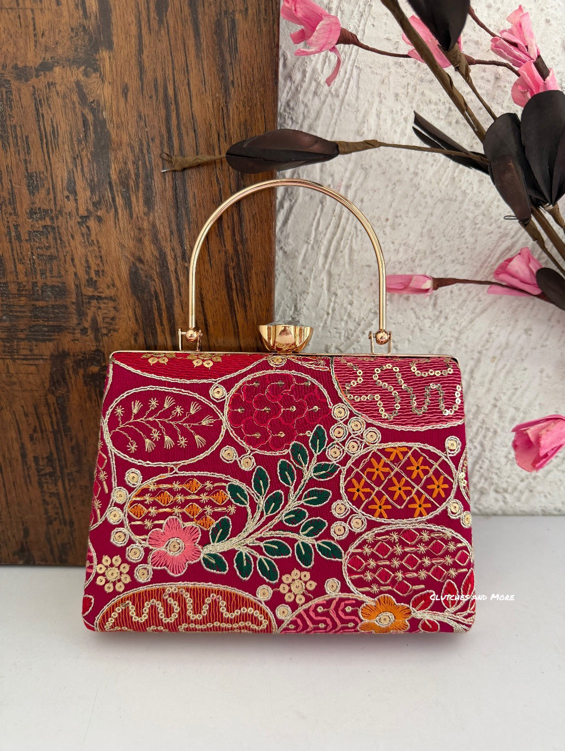 Lakhnawi Chikankari Bag Pink
