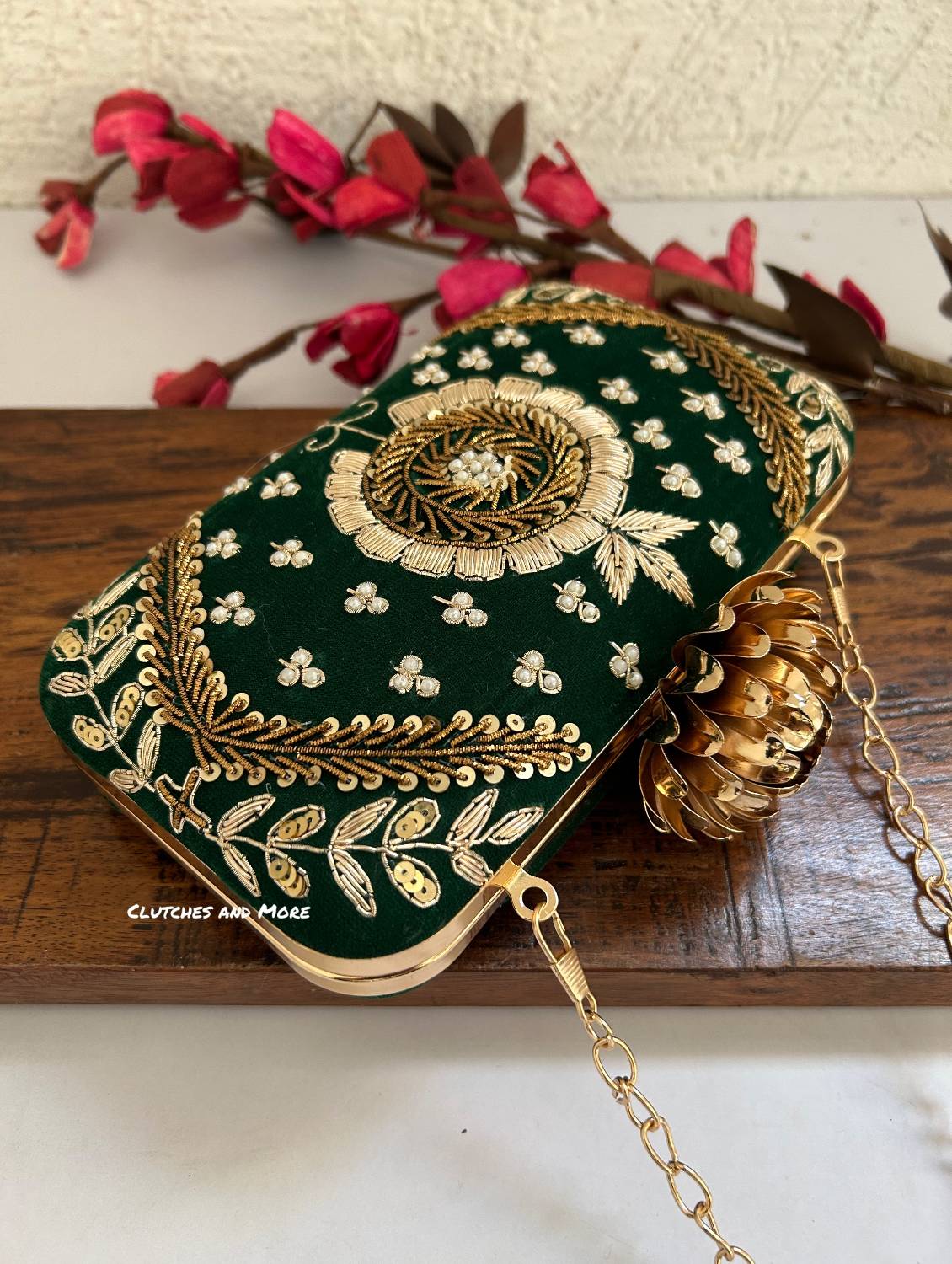 Green Ethnic Clutch
