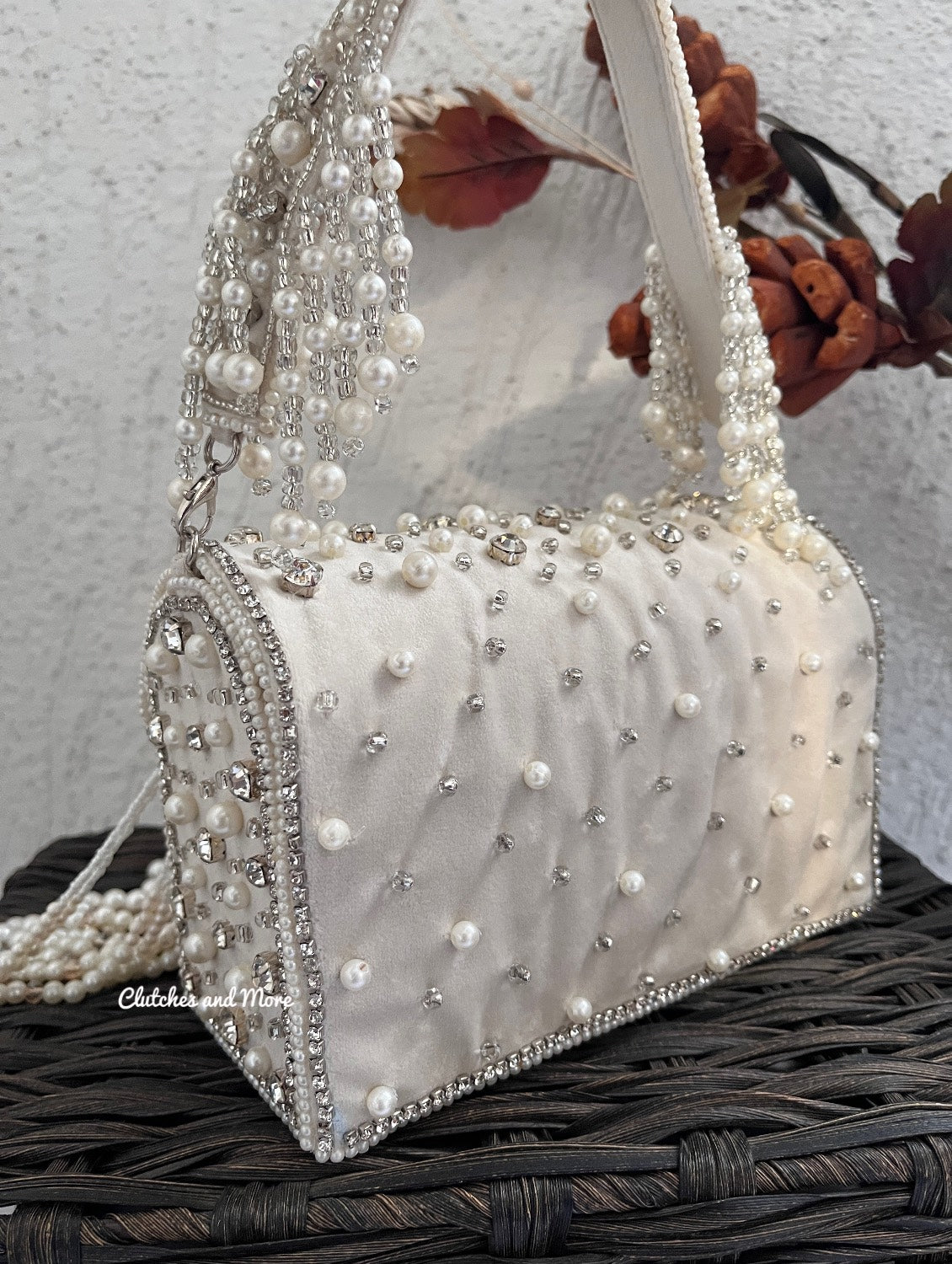 Premium Tassle Box clutch All White
