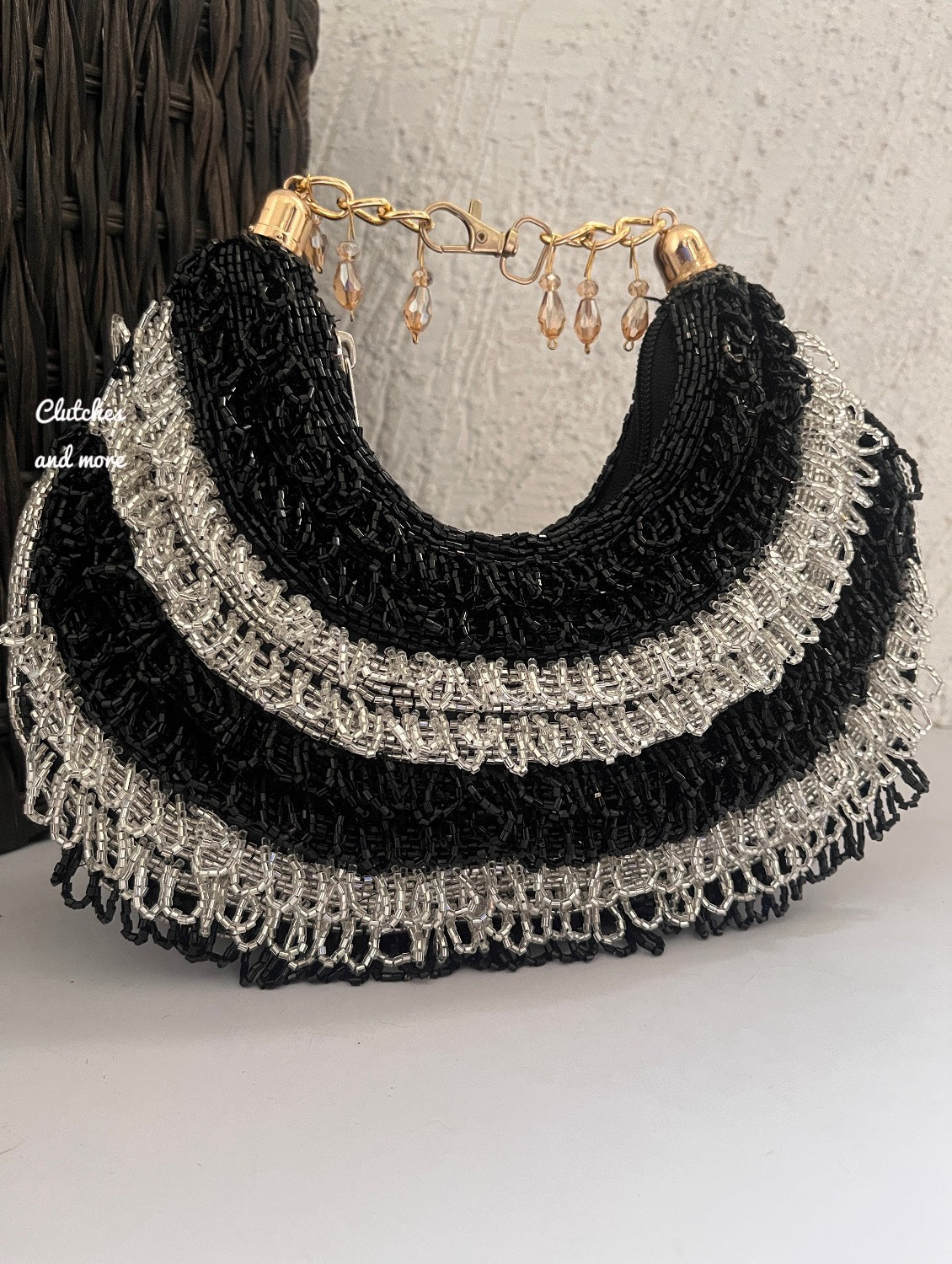 Tamanna Moon Bag Black Silver