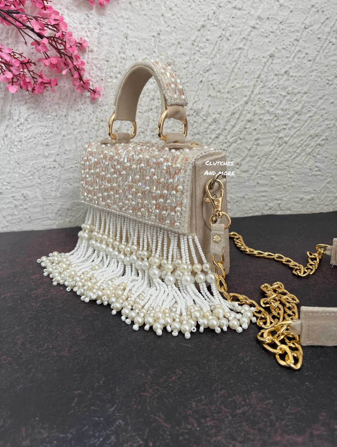 Luxe tassle flap bag White