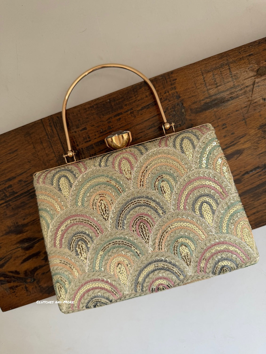 Rainbow Chikankari Bag Off White