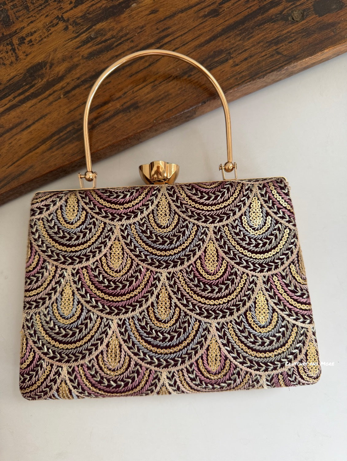 Rainbow Chikankari Bag Black Multicolored
